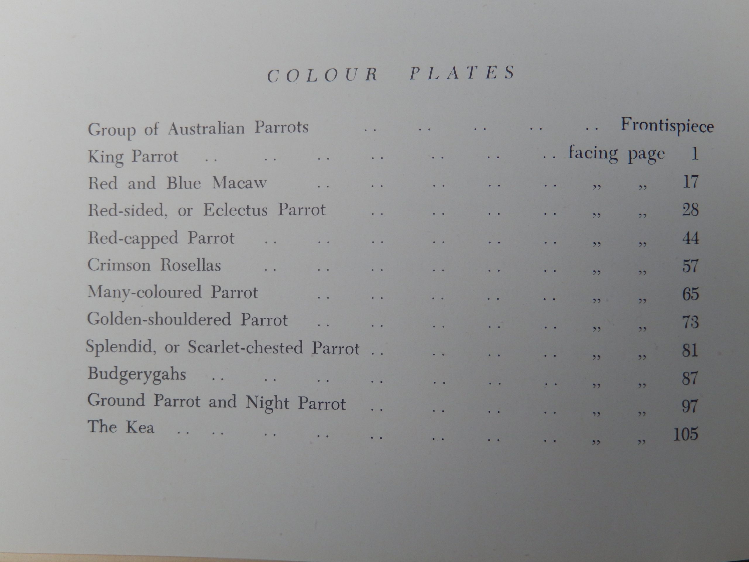 Parrots of Australasia by Charles Barrett First Edition 1949