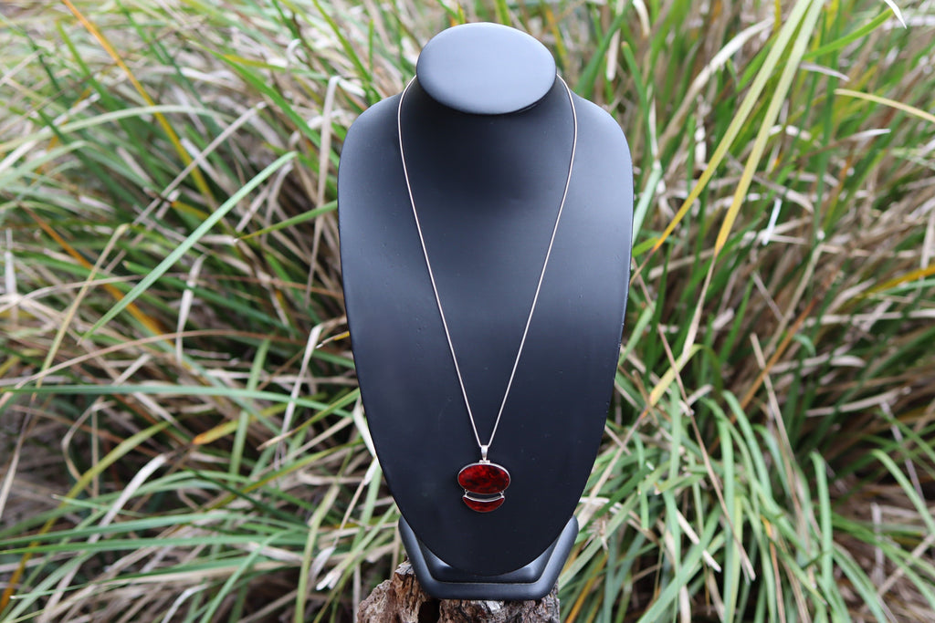Red Abalone Shell in Sterling Silver