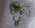 Moss Agate Brooch in Sterling Silver c.1920