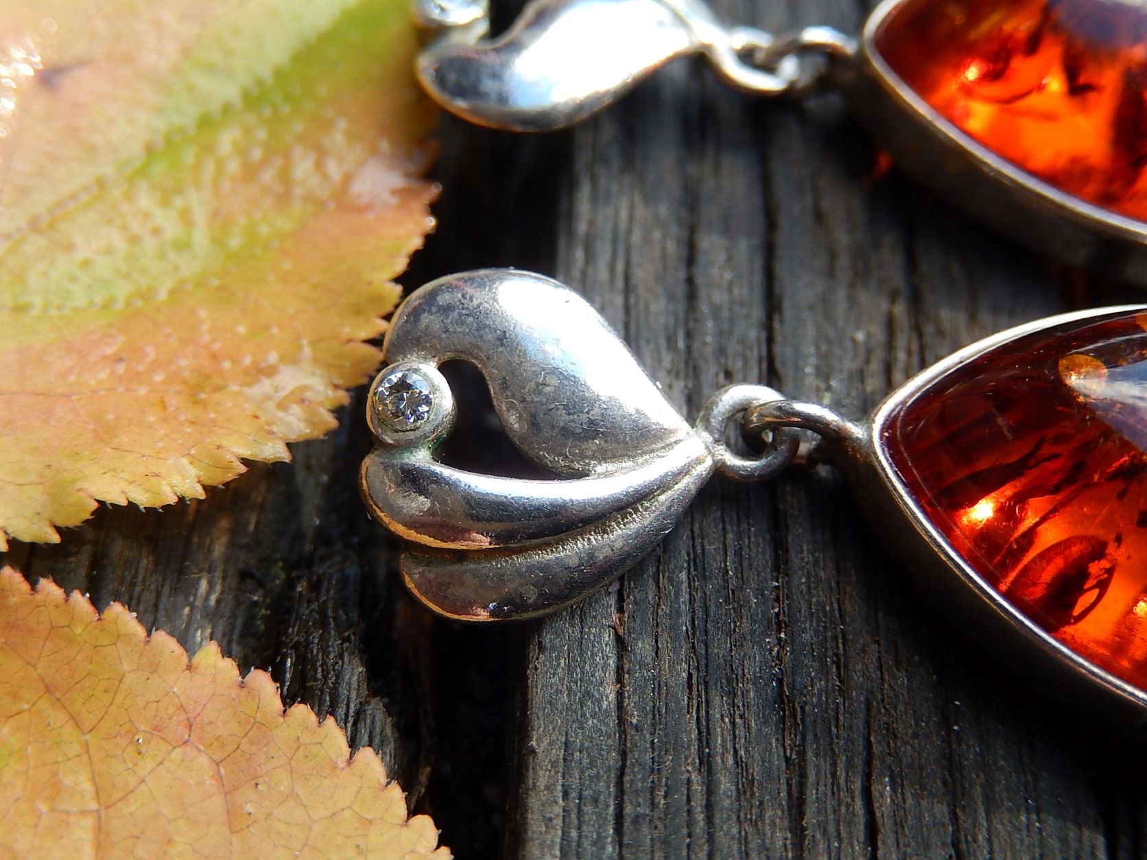Amber & Sterling Earrings