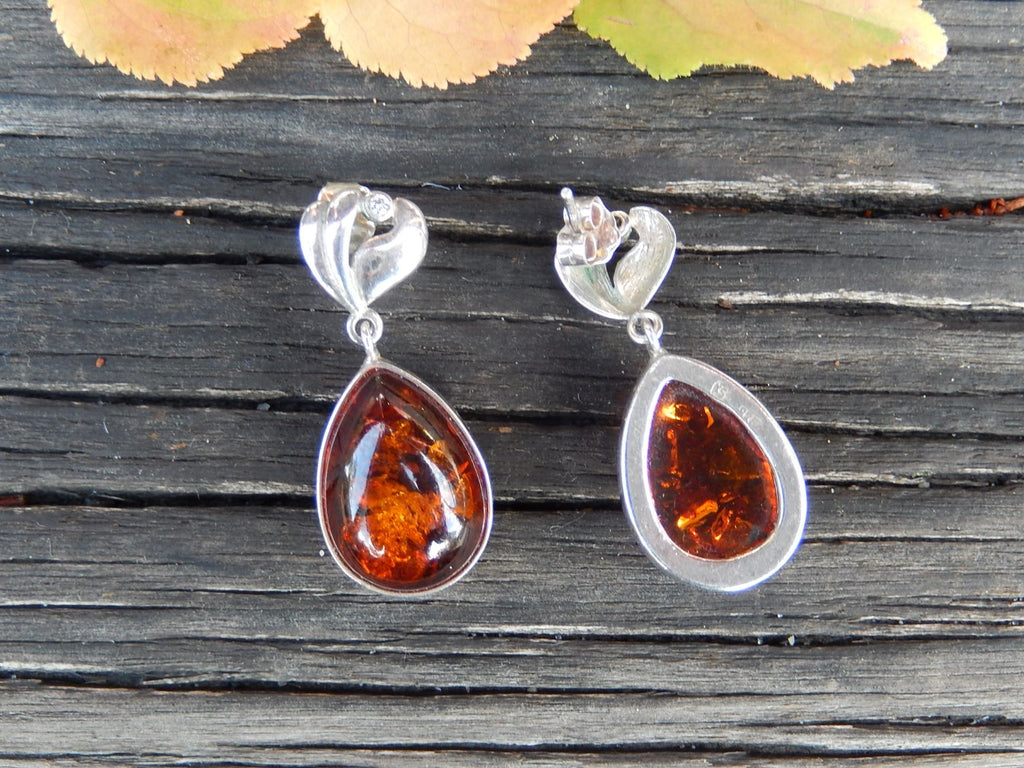 Amber & Sterling Earrings