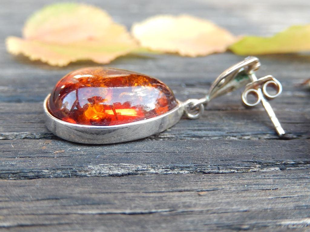 Amber & Sterling Earrings