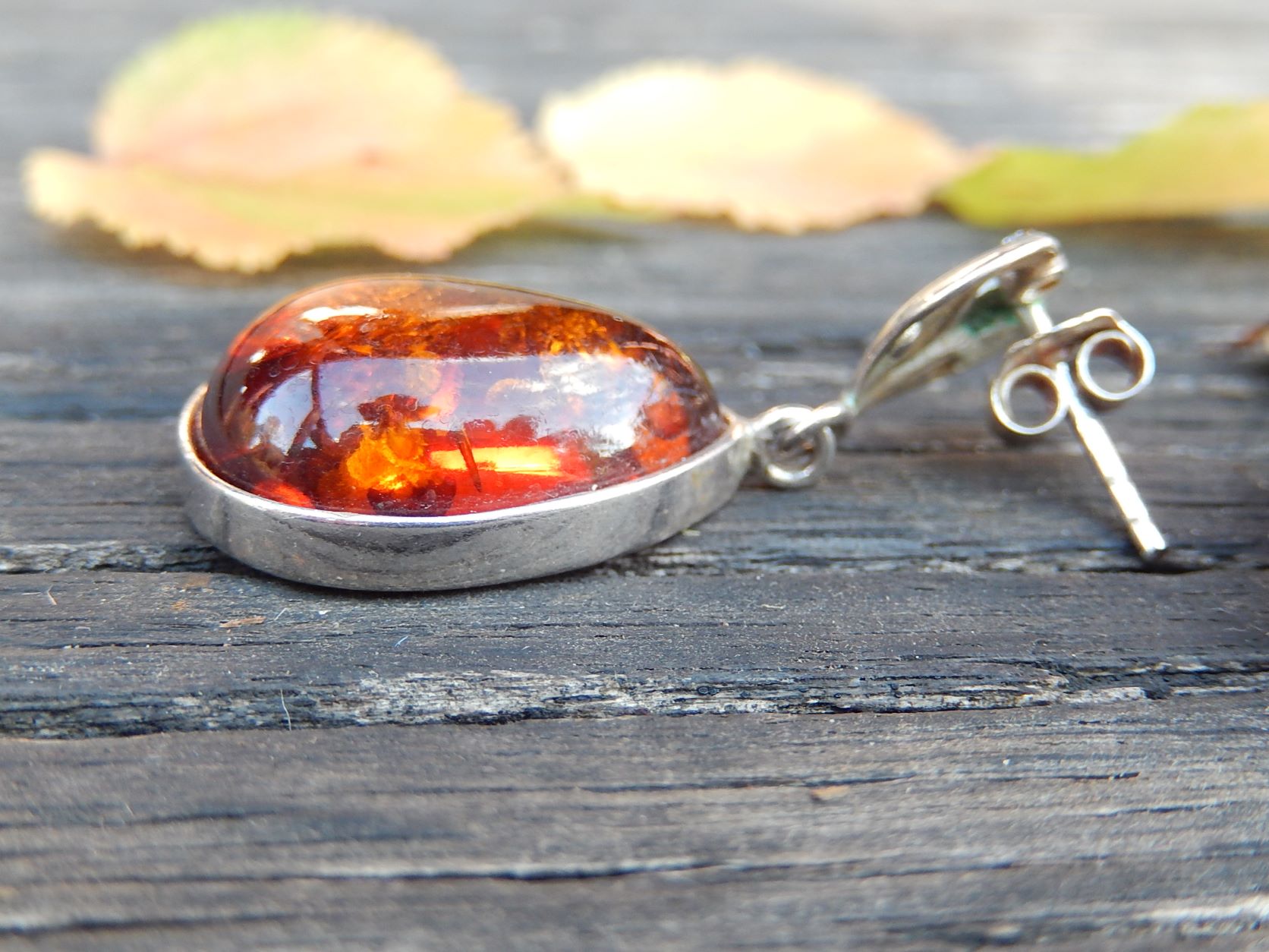 Amber & Sterling Earrings