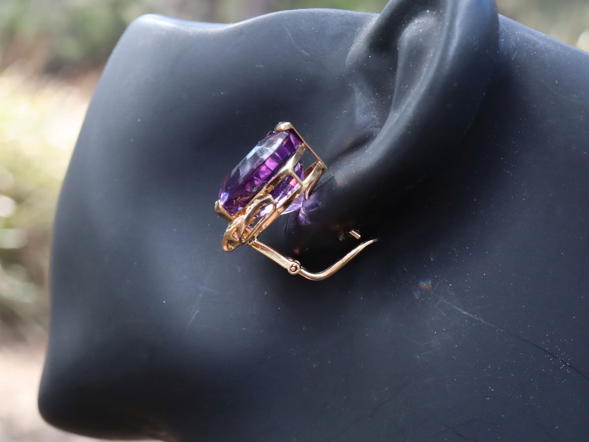 Amethyst and Diamond Earrings in 14ct