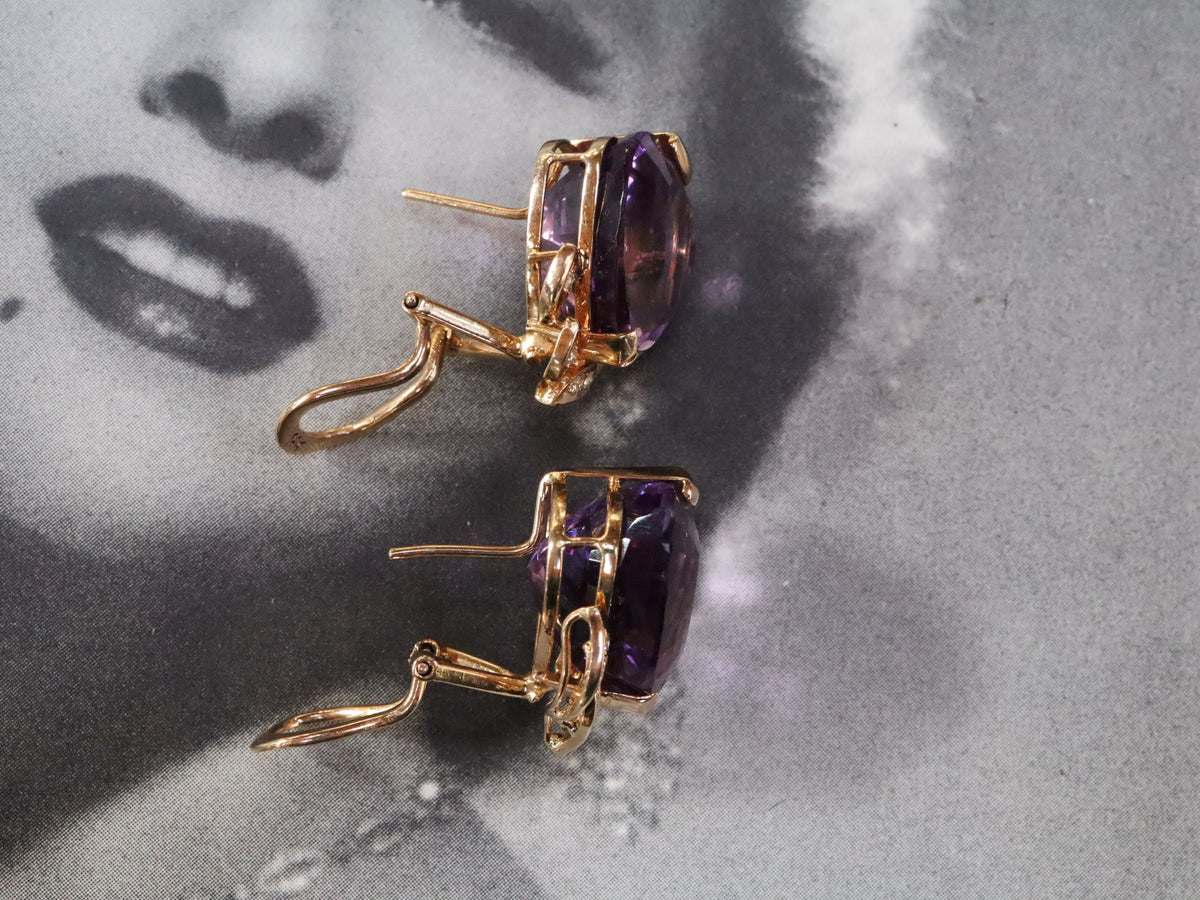 Amethyst and Diamond Earrings in 14ct