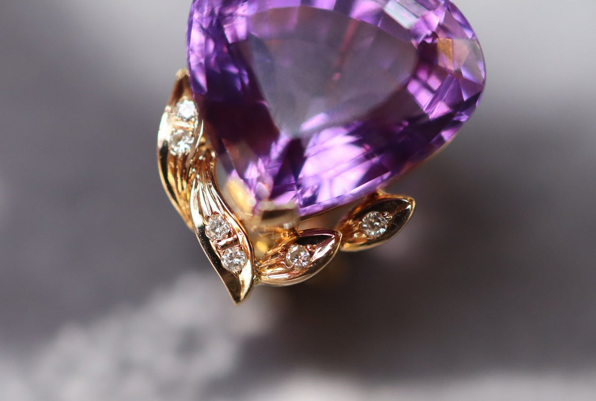 Amethyst and Diamond Earrings in 14ct