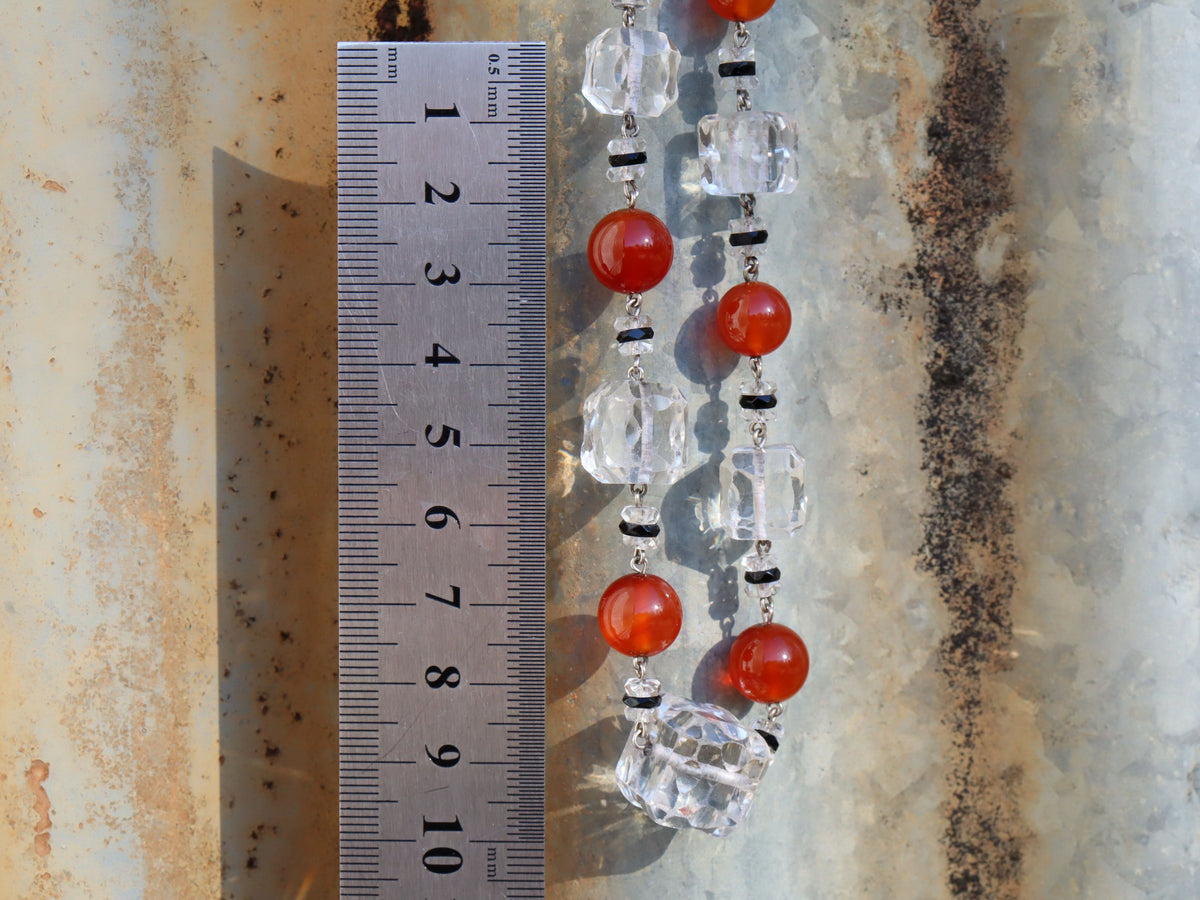 Art Deco Crystal and Carnelian Necklace
