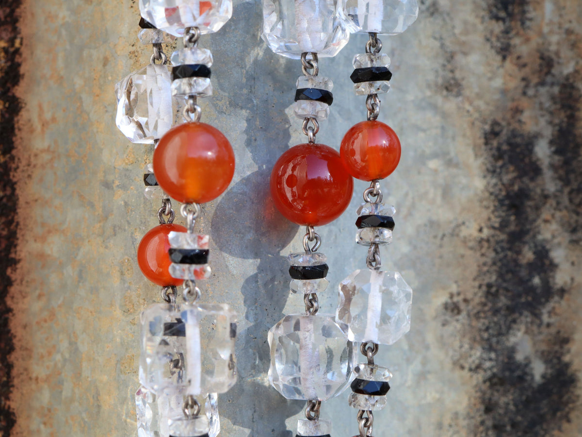 Art Deco Crystal and Carnelian Necklace