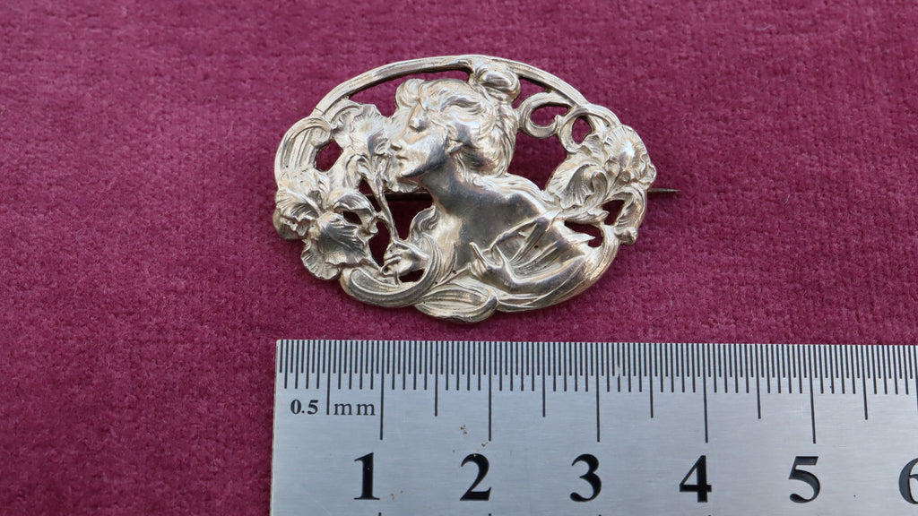 Art Nouveau Sterling Silver Brooch