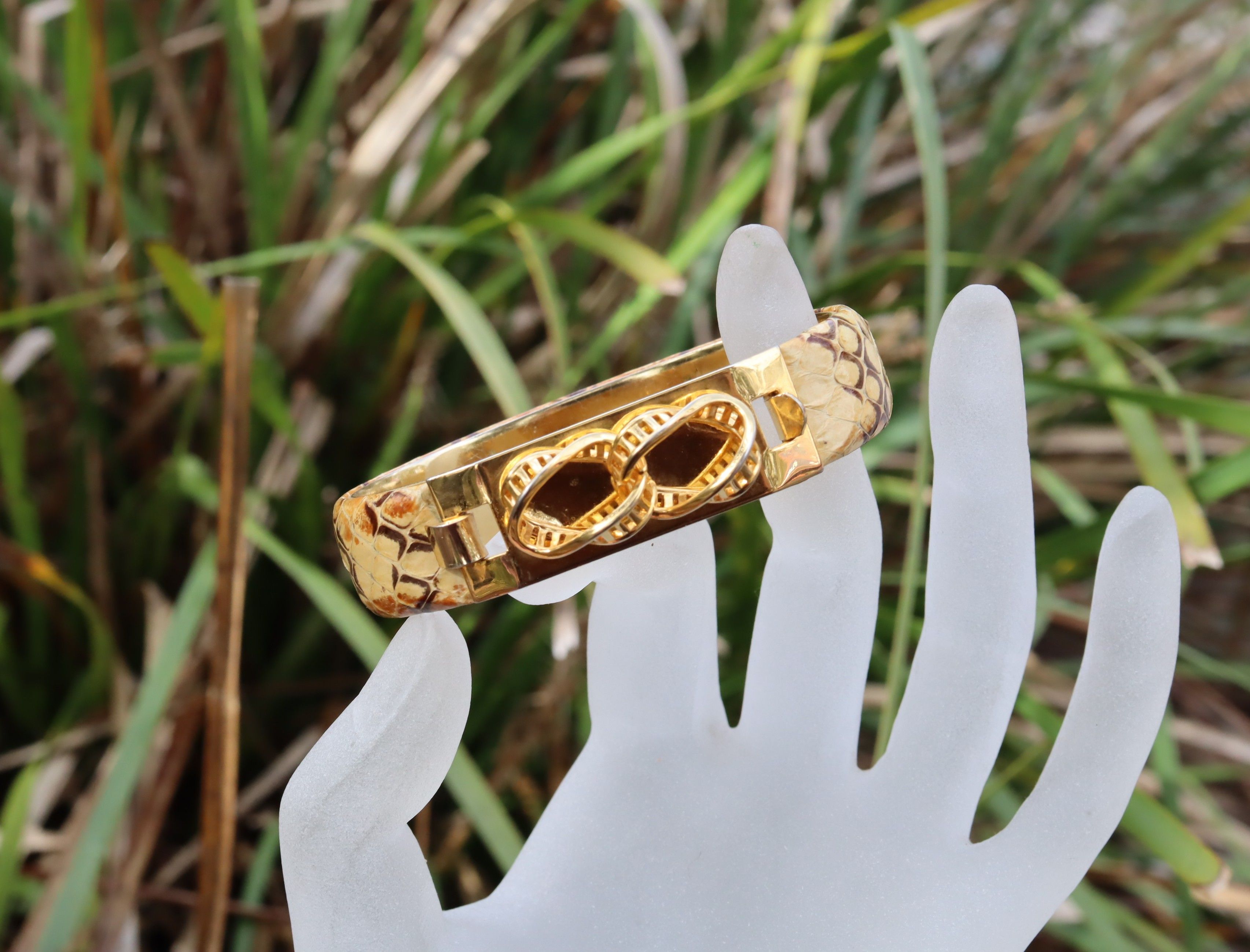 Mannelli Florence 24ct Gold Plate Snake Skin