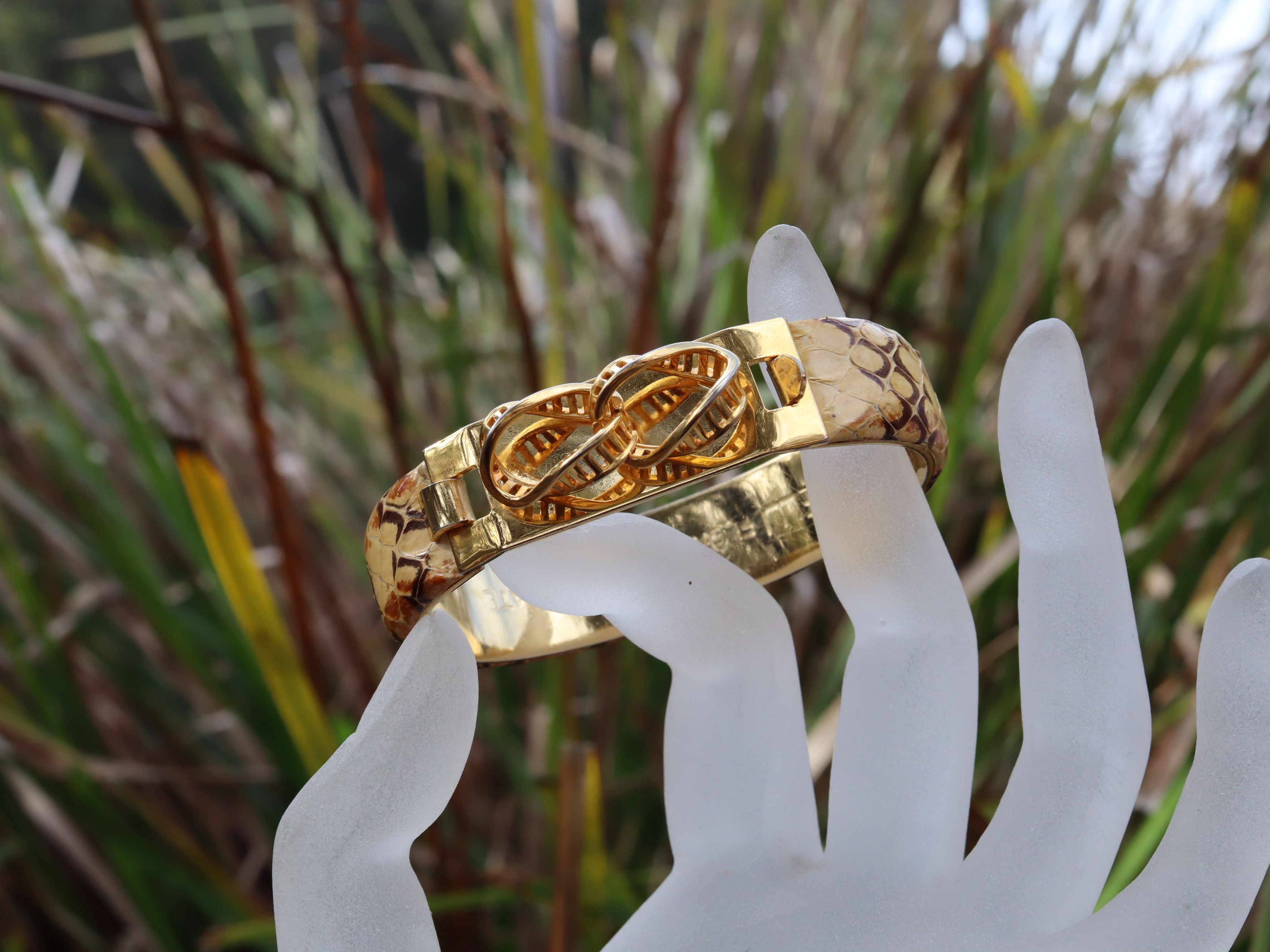 Mannelli Florence 24ct Gold Plate Snake Skin