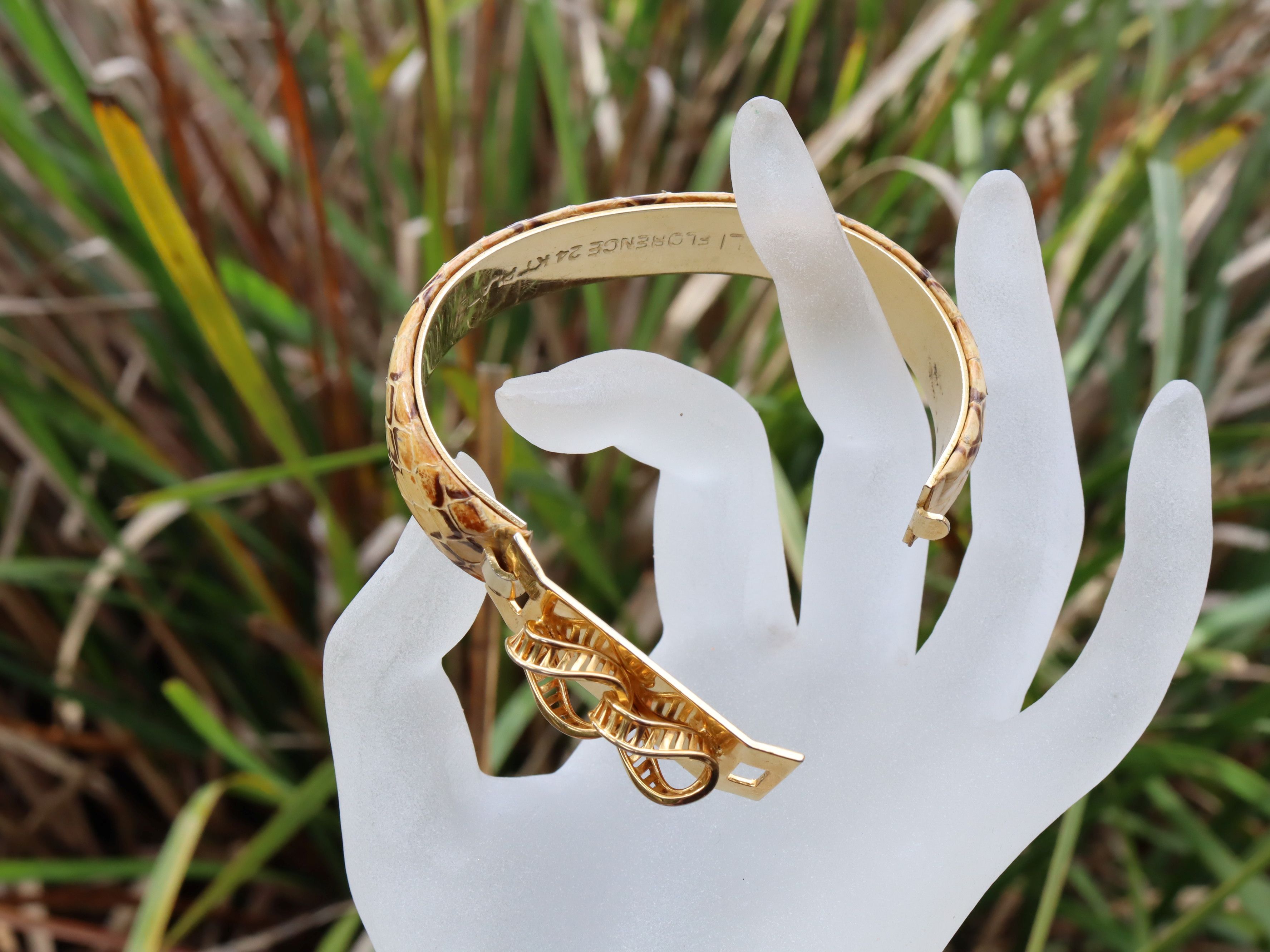 Mannelli Florence 24ct Gold Plate Snake Skin