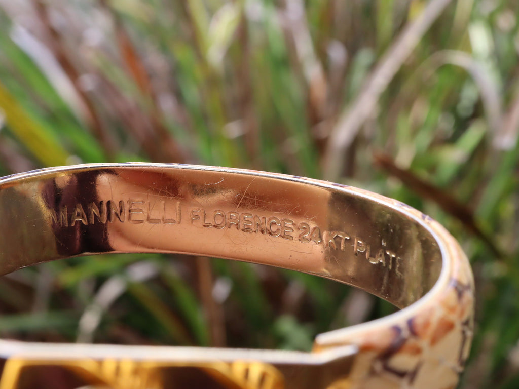 Mannelli Florence 24ct Gold Plate Snake Skin