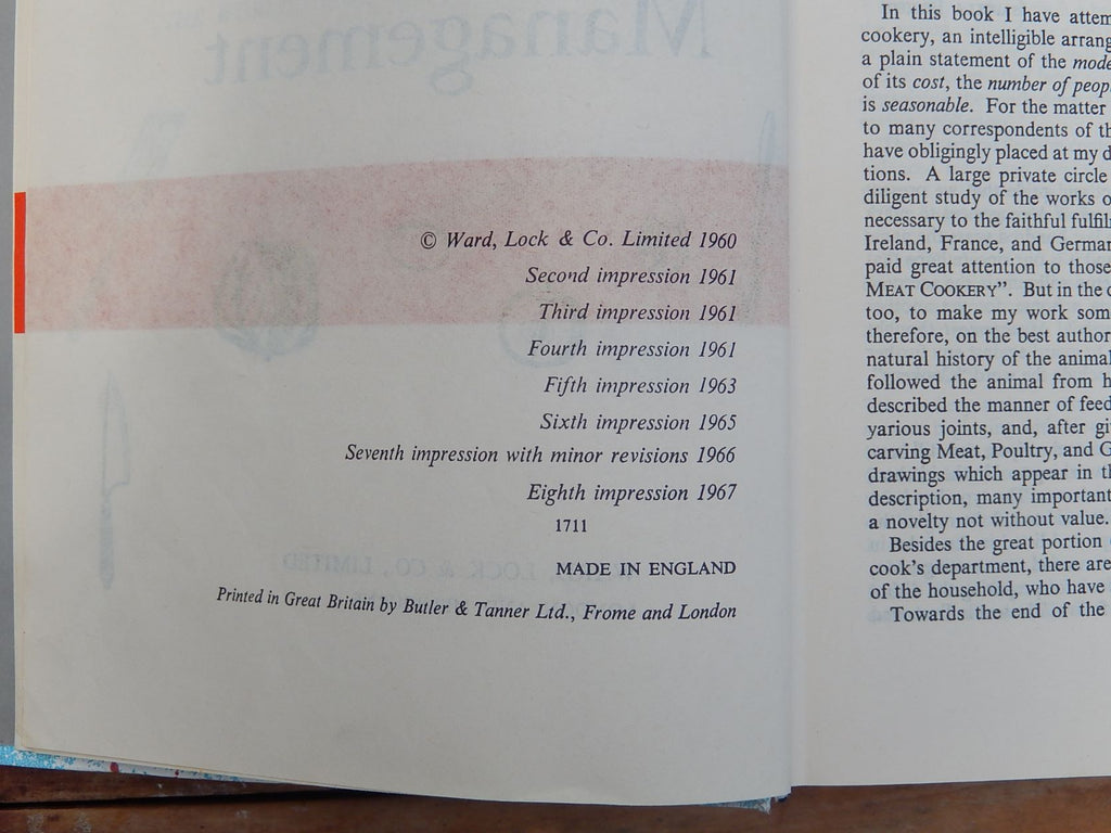 Mrs Beeton's 'Cookery and Household Management' 1967
