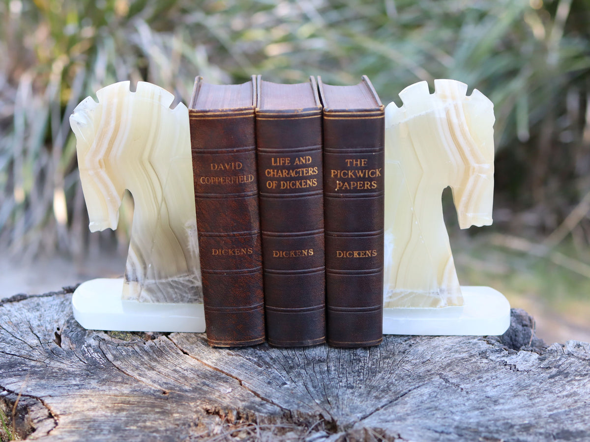 Banded Onyx Bookends