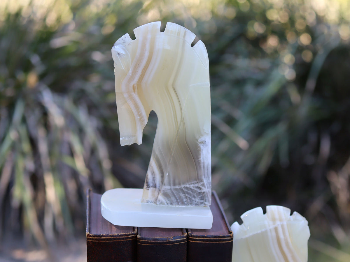 Banded Onyx Bookends