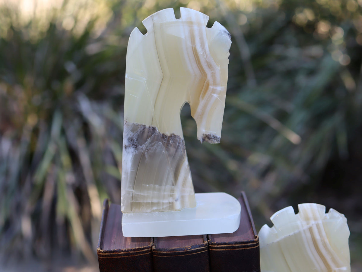 Banded Onyx Bookends
