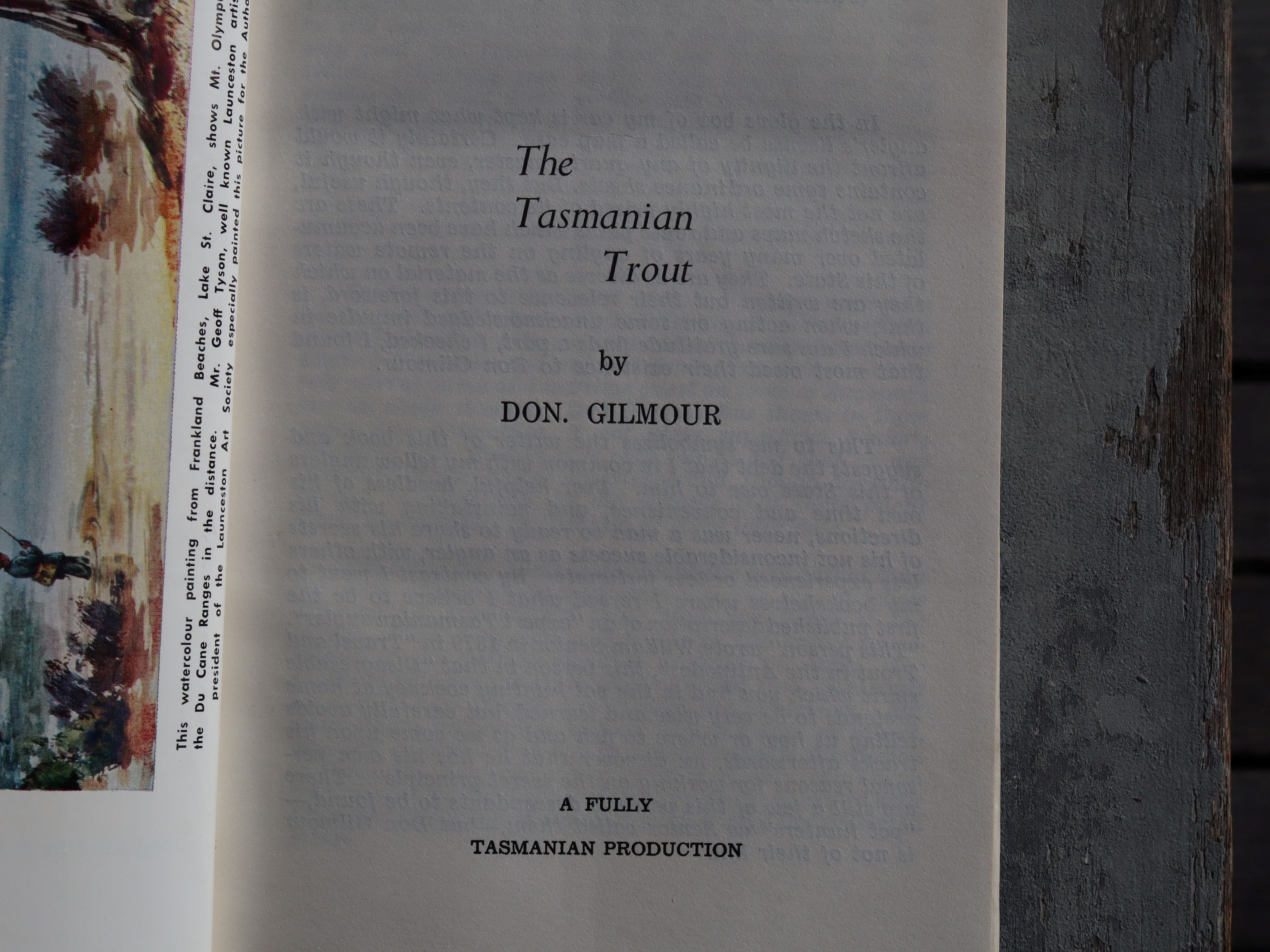 The Tasmanian Trout by Don Gilmour First Edition 1973
