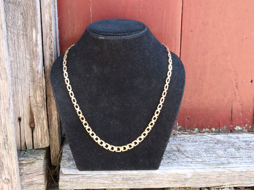 9ct Gold Italian Box Link Necklace