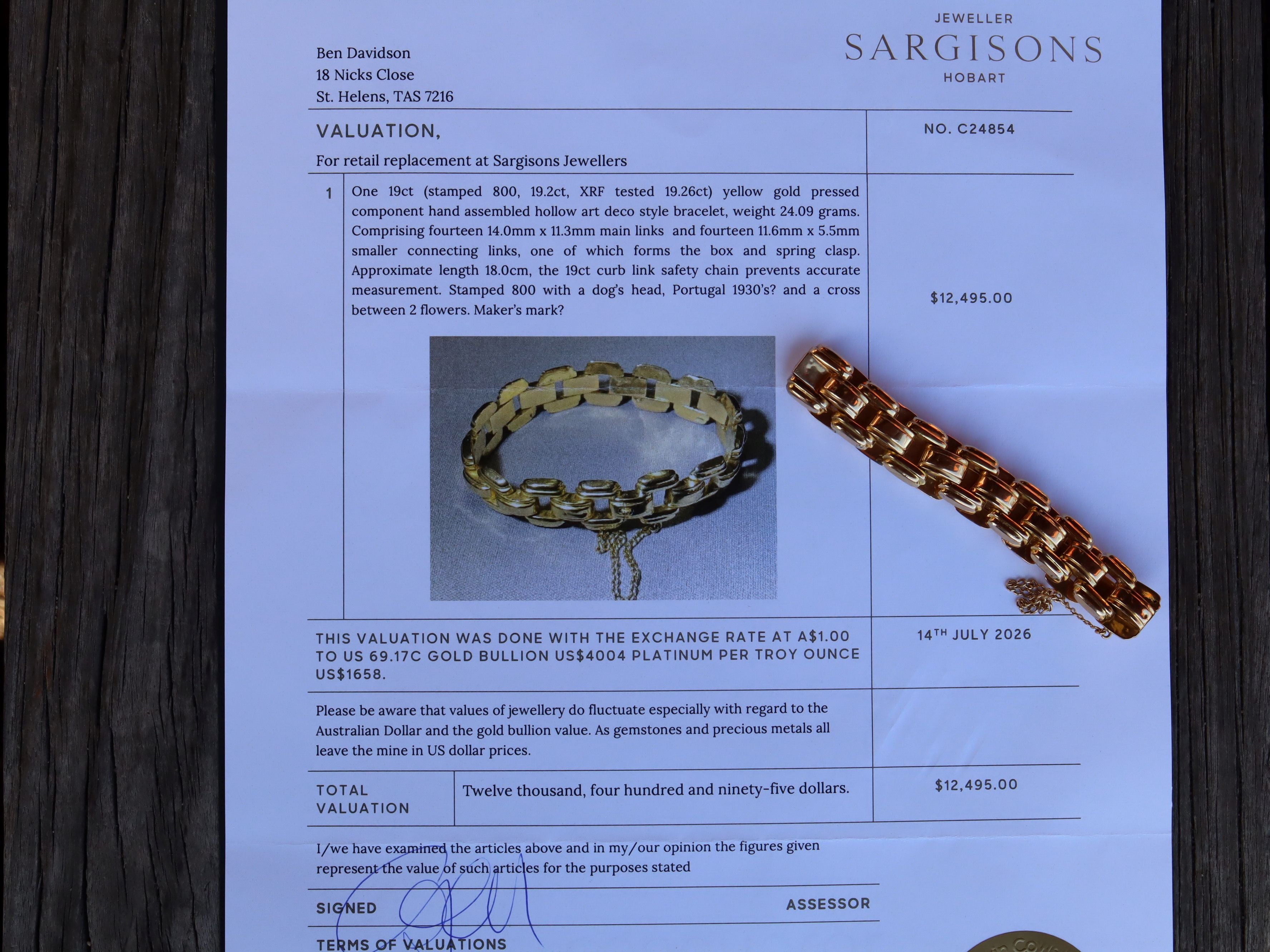 Art Deco Bracelet, 19ct