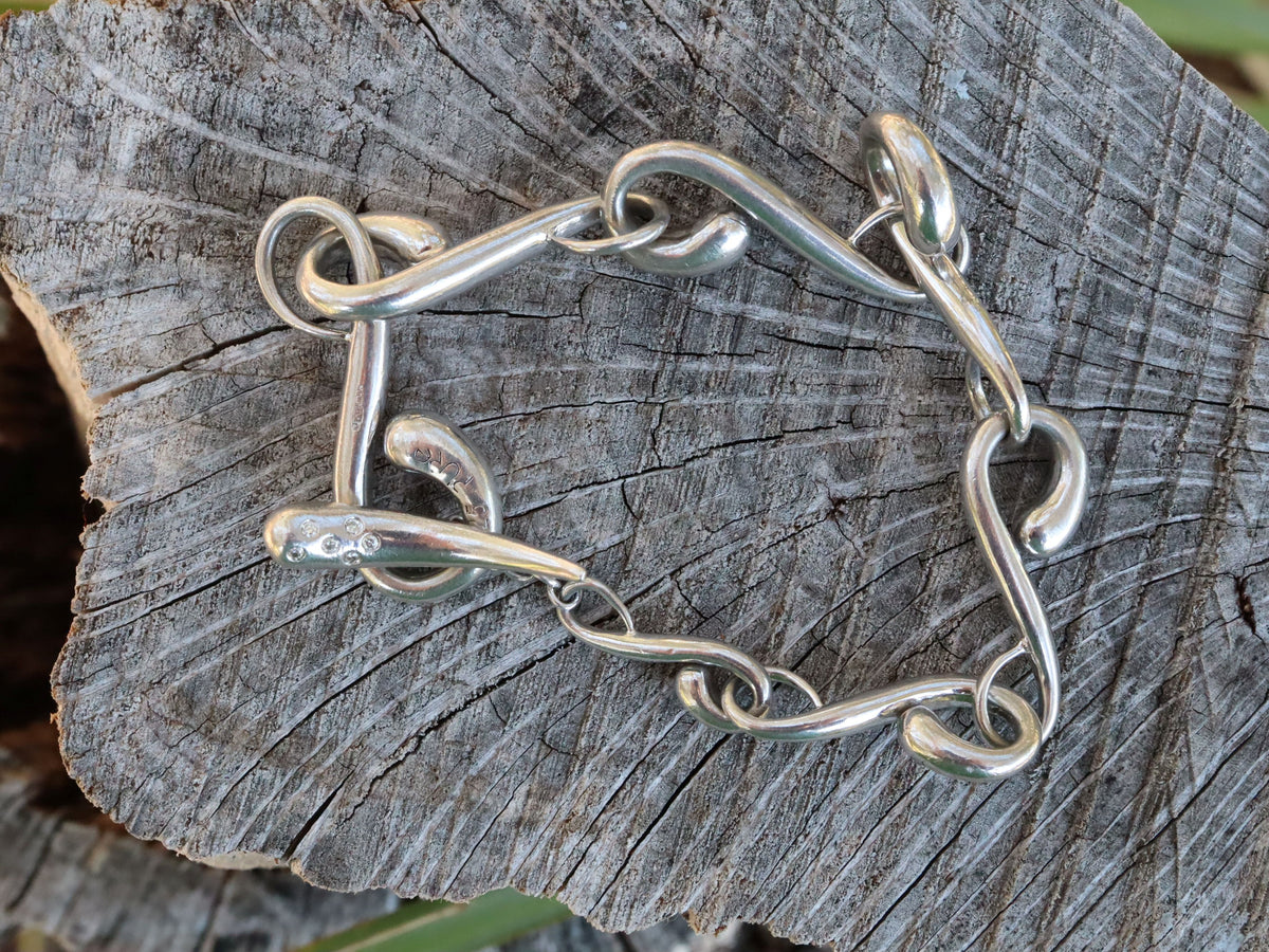 Sterling Silver Bracelet with Diamonds