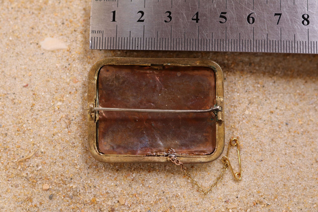 Hand Painted Miniature in Gold Plated Brooch c.1880