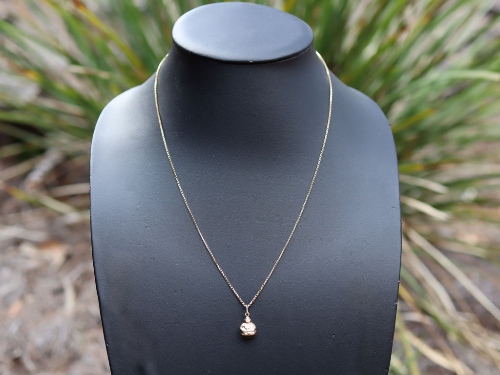 9ct Gold Buddha on 9ct Box Chain