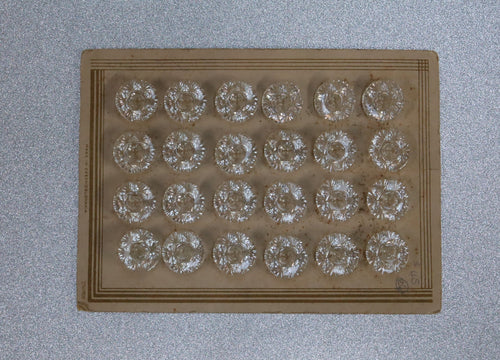 Full Card of 24 Crystal Buttons Made in Czechoslovakia