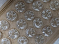 Full Card of 24 Crystal Buttons Made in Czechoslovakia