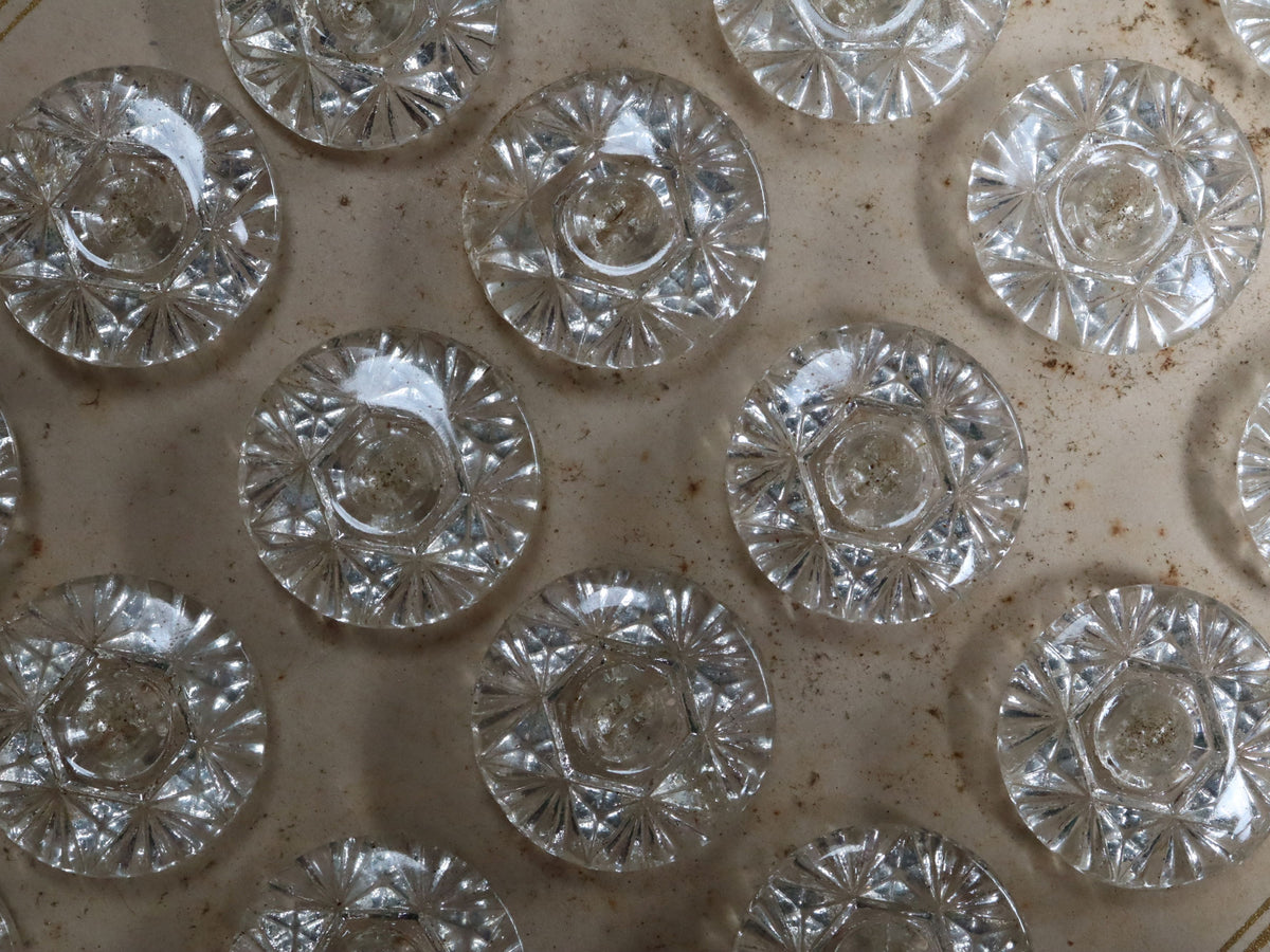 Full Card of 24 Crystal Buttons Made in Czechoslovakia