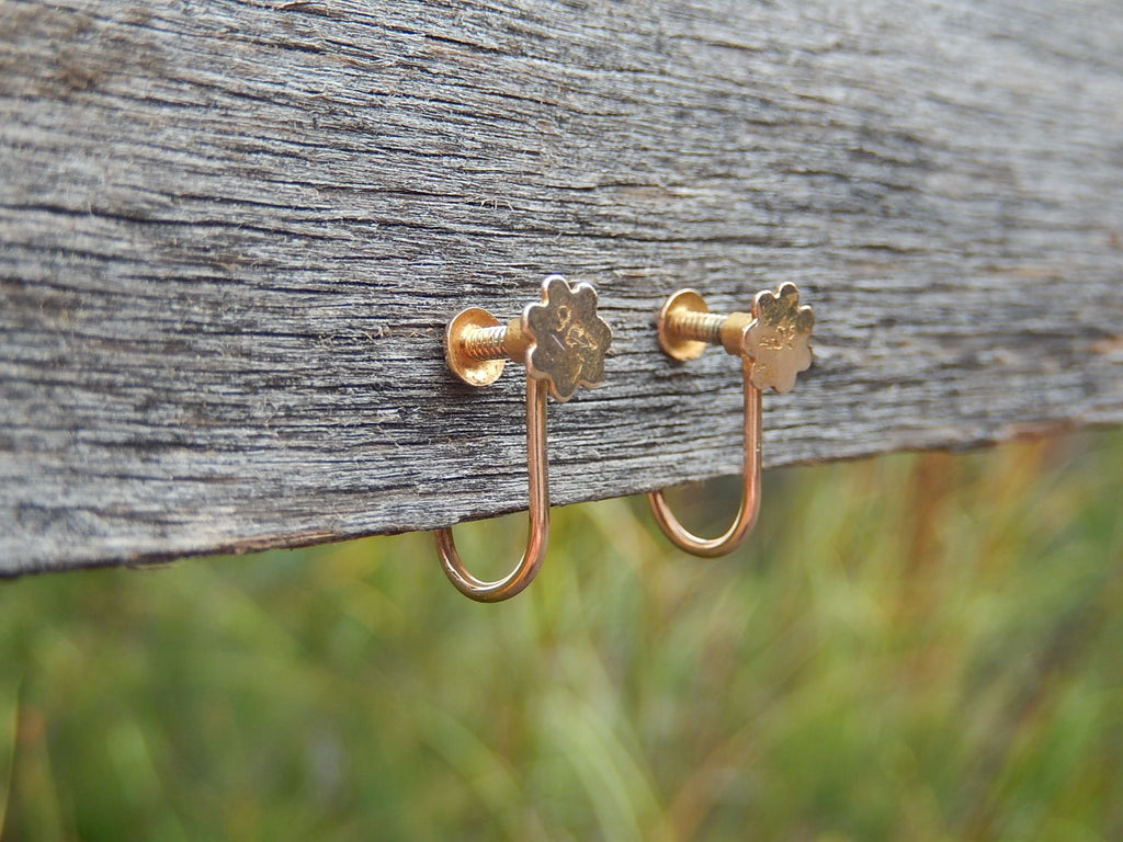 Cameo Screw Back Earrings in 9ct