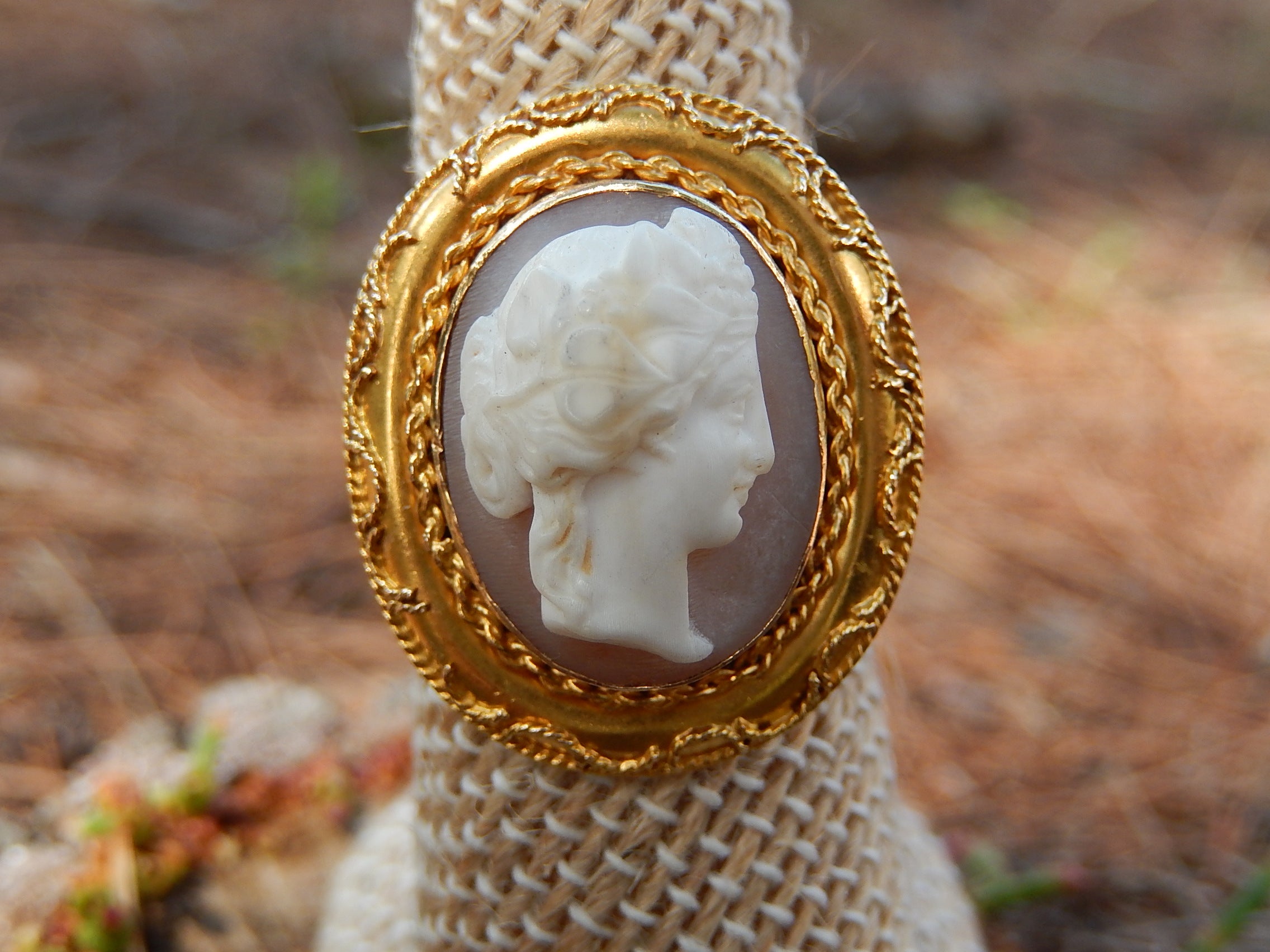 9ct Yellow and Rose Gold Shell Cameo Ring