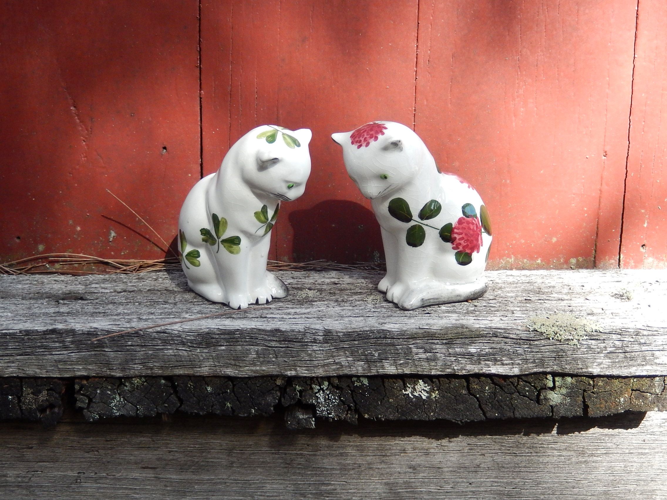 Pair of Plichta Cat Figurines