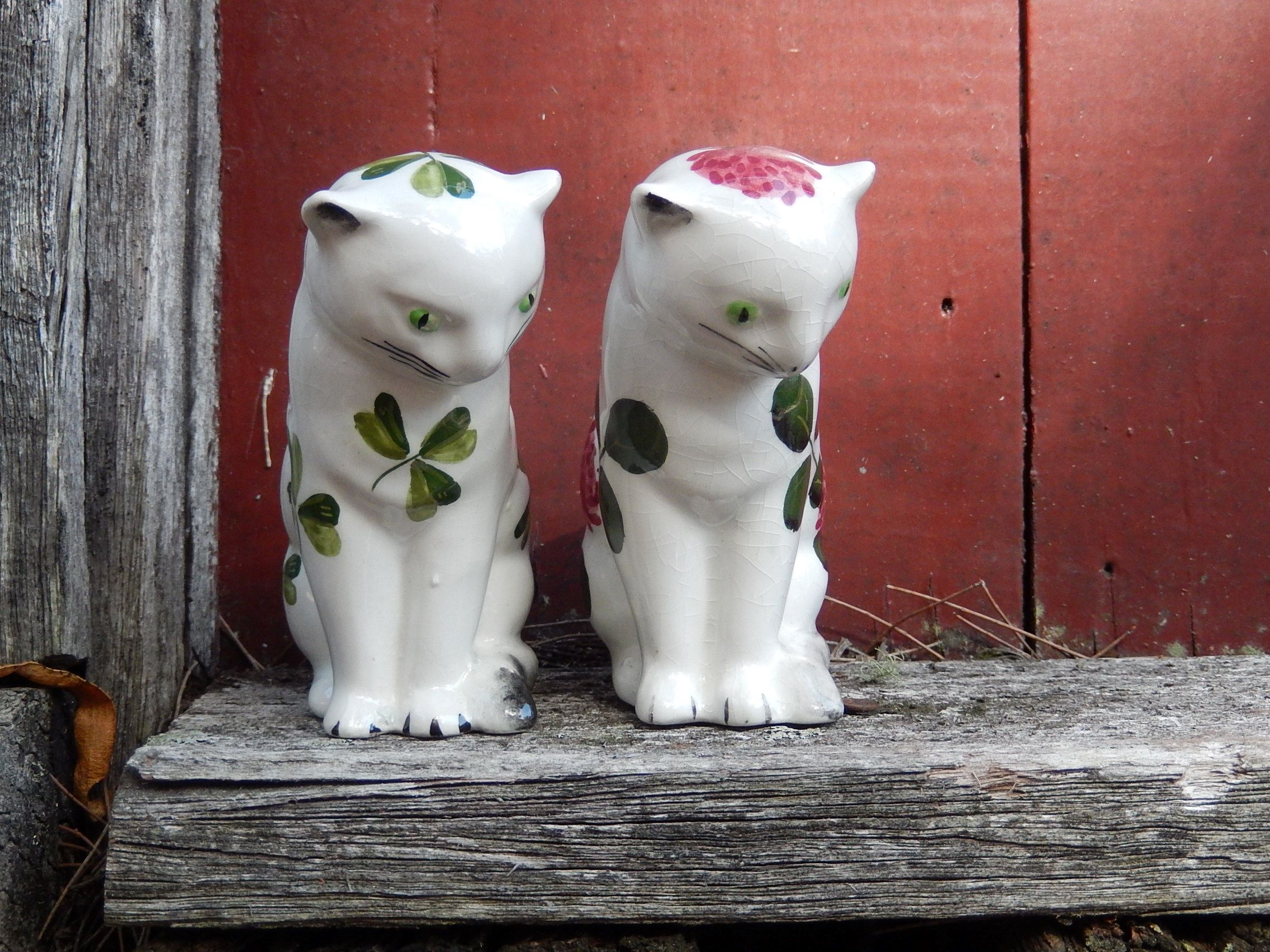 Pair of Plichta Cat Figurines