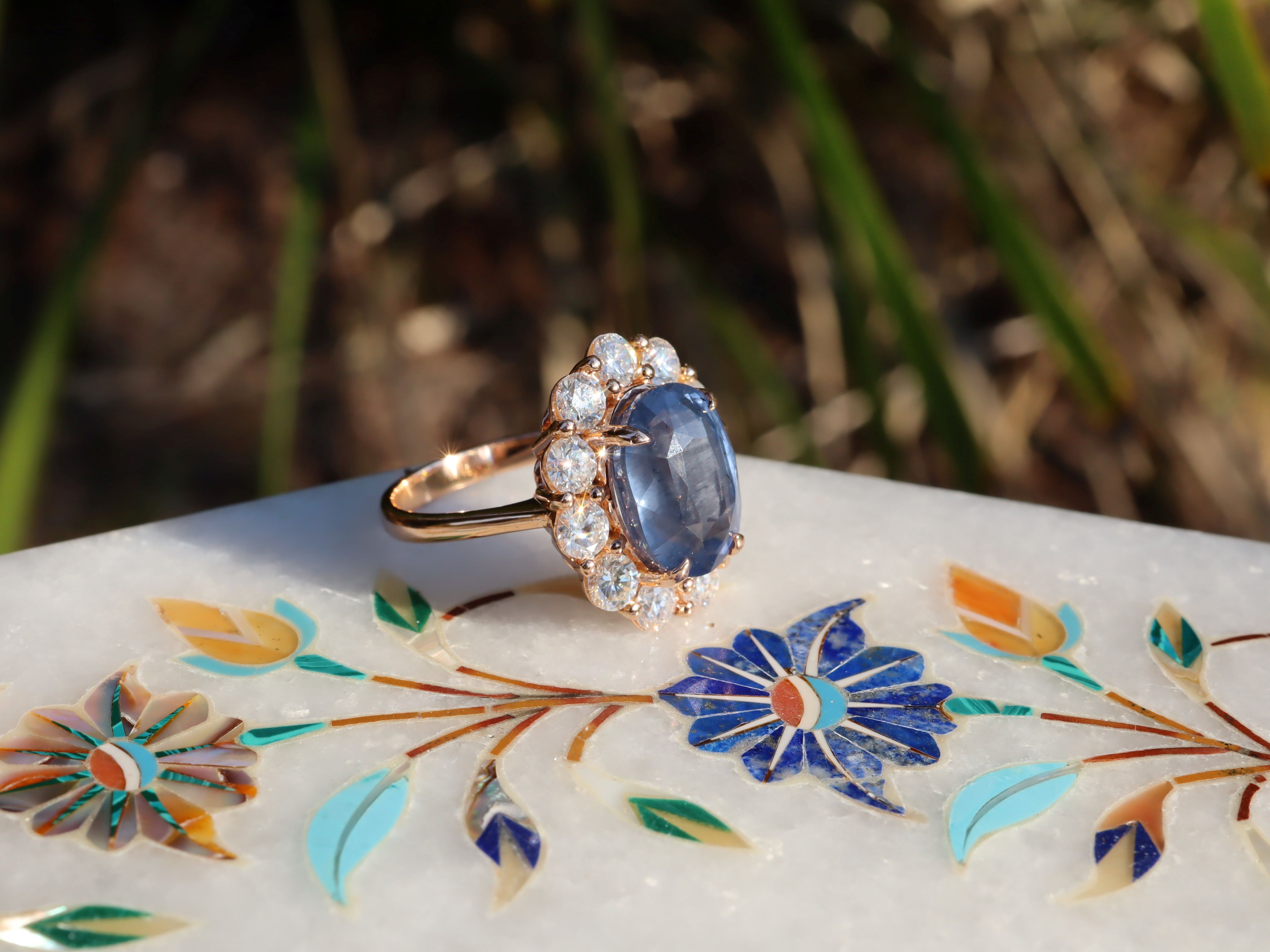 Ceylon Sapphire in 18ct Rose Gold