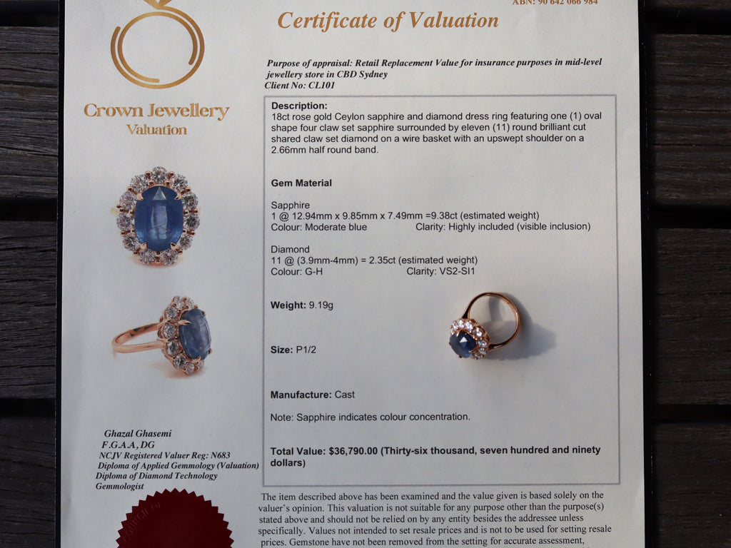 Ceylon Sapphire in 18ct Rose Gold