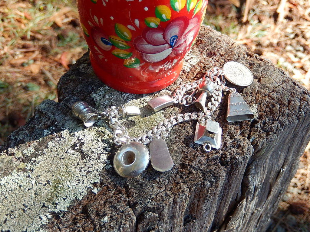 Mexican Silver Charm Bracelet