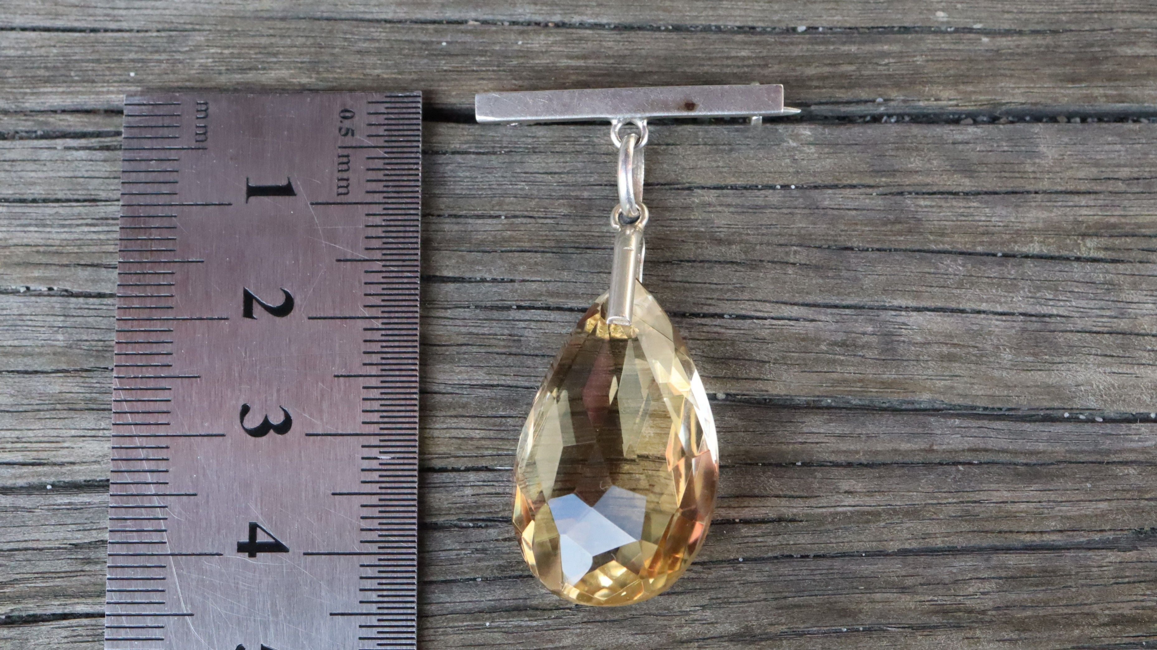 Citrine Brooch in Sterling Silver c.1920