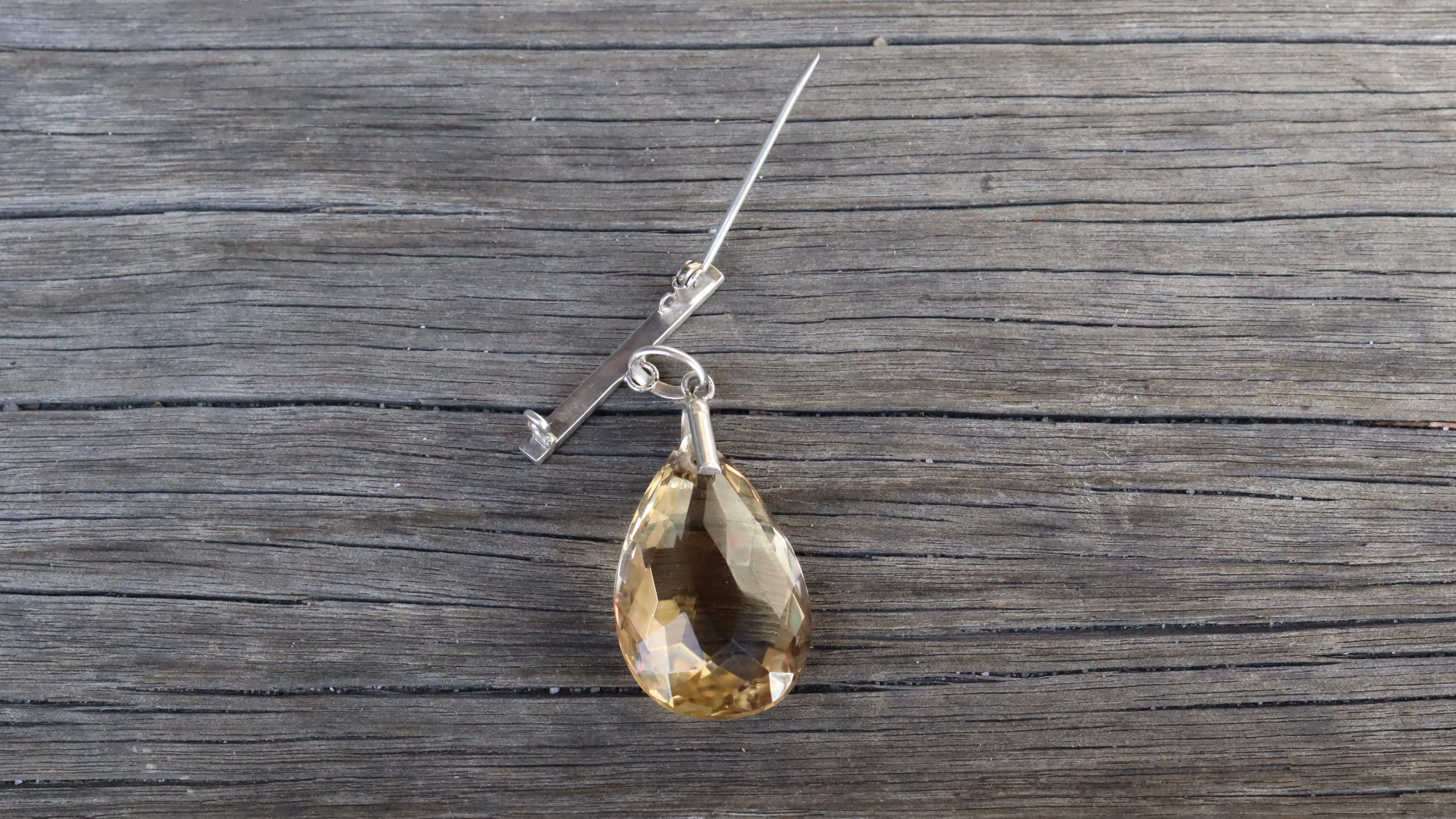 Citrine Brooch in Sterling Silver c.1920