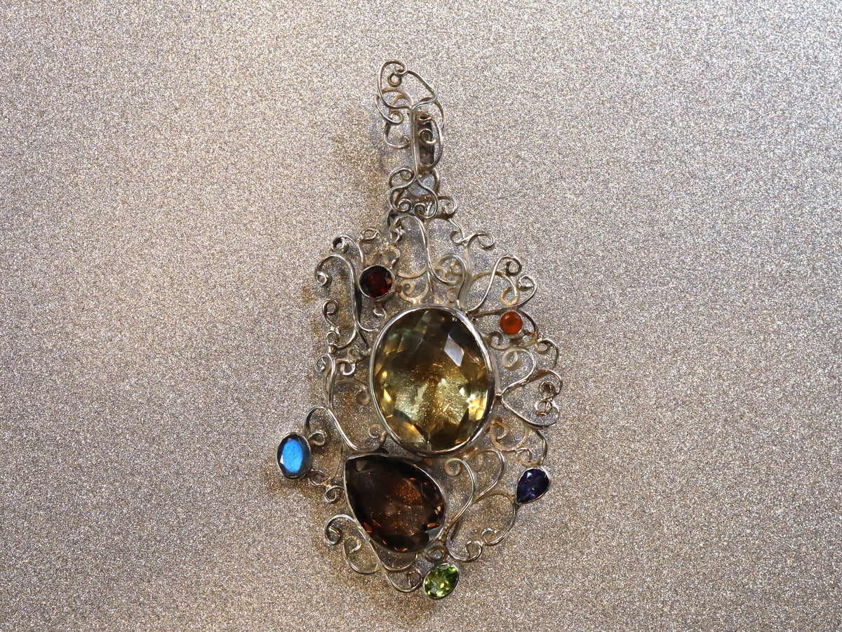 Citrine, Ruby, Sapphire, Garnet, and Peridot in Sterling
