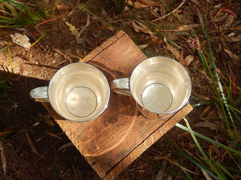 Sheffield Plate Mugs made by A. Clement c.1900
