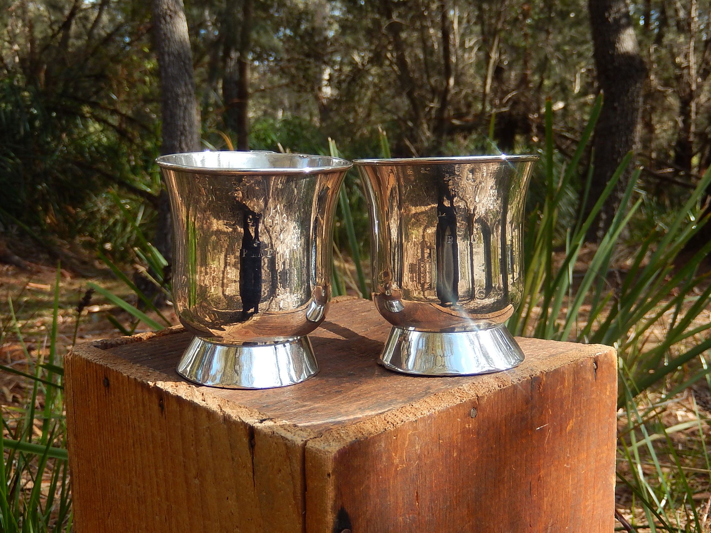 Sheffield Plate Mugs made by A. Clement c.1900