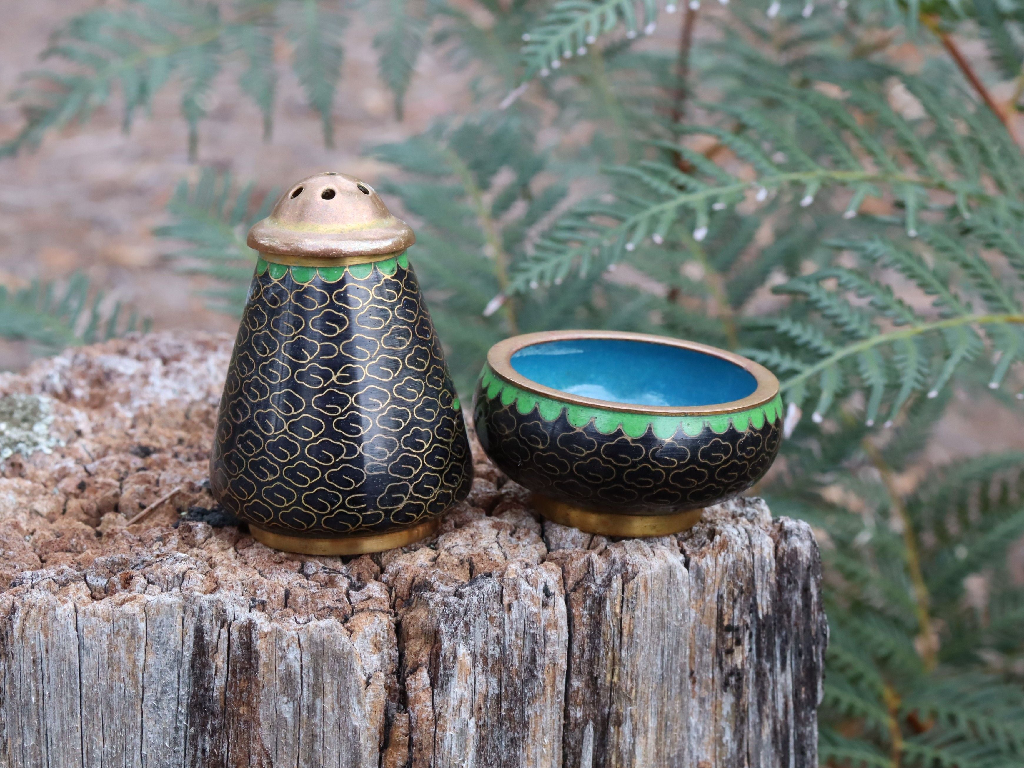 Cloisonne Salt and Pepper