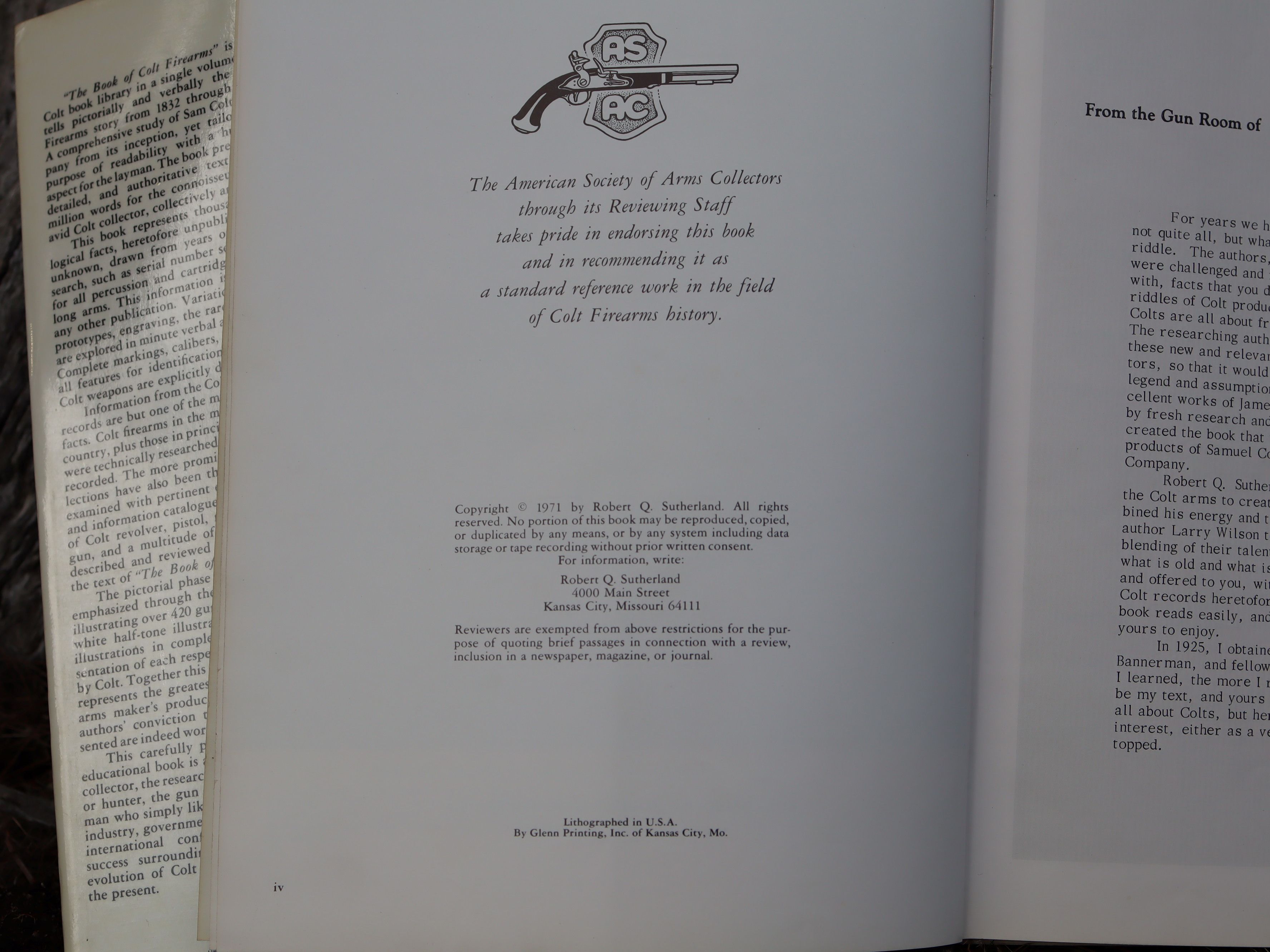 The Book of Colt Firearms by Sutherland and Wilson