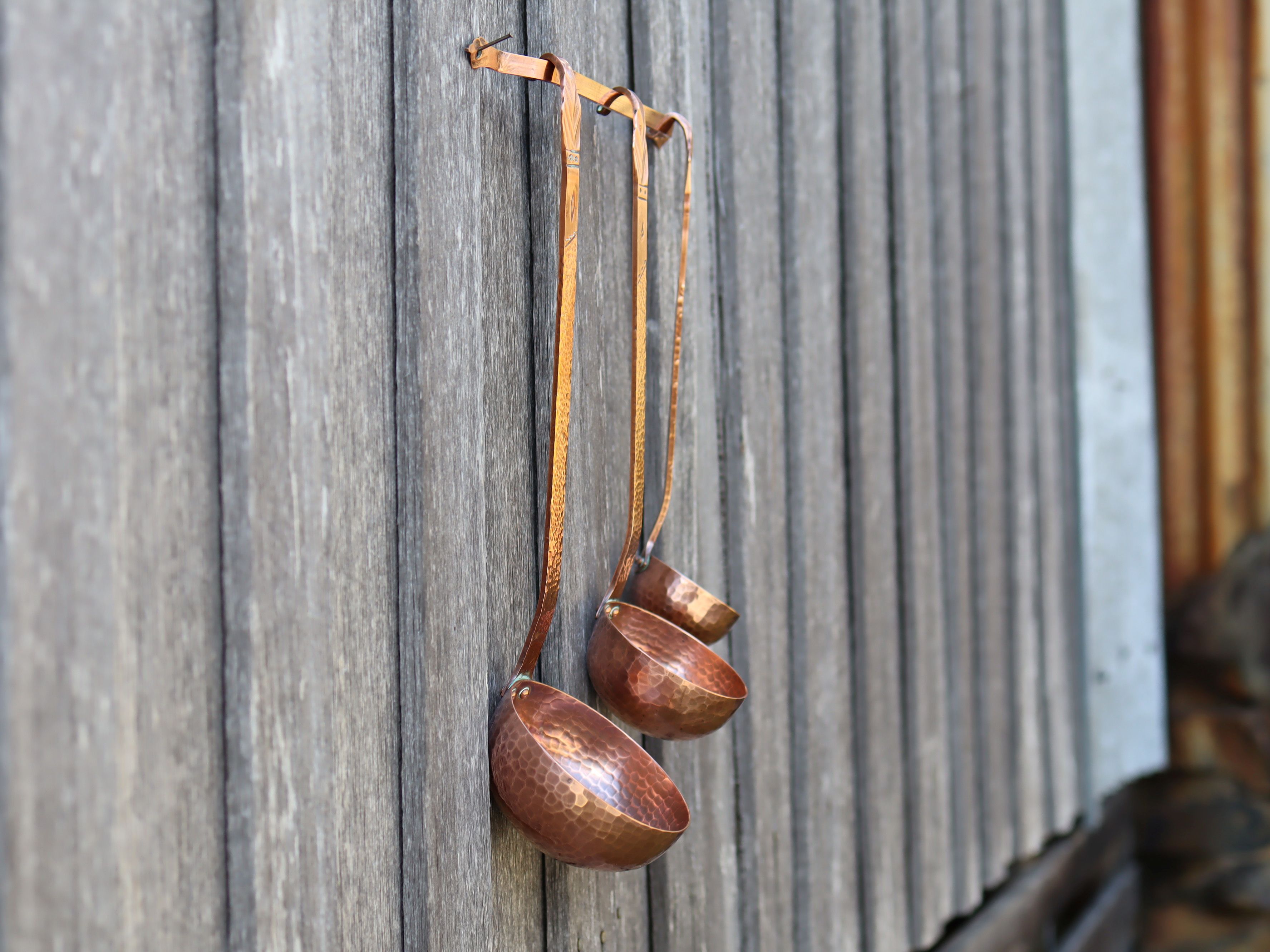 3 Copper Ladles by Weeda, Tasmania