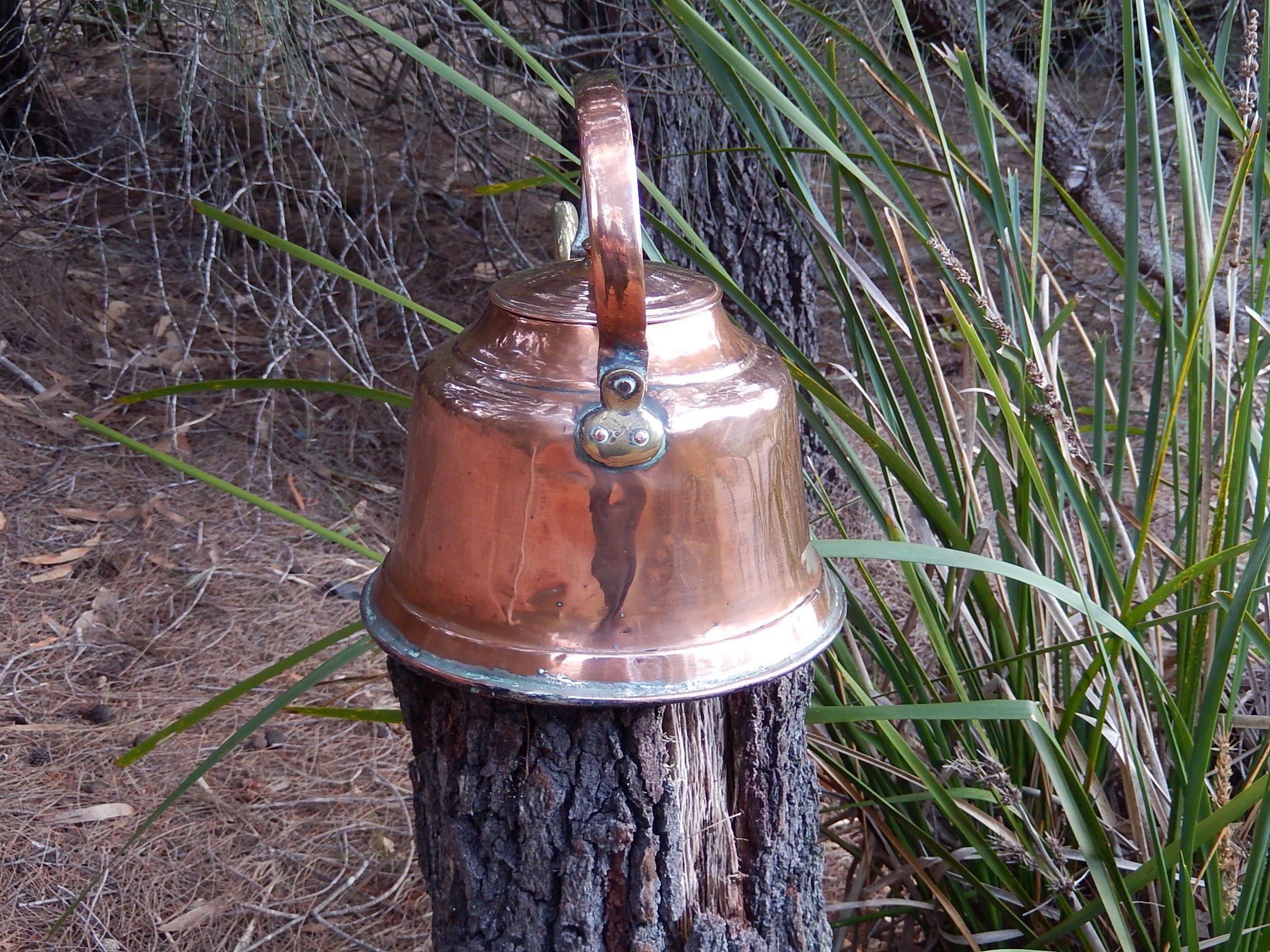 Copper Kettle with Brass Spout c.1900