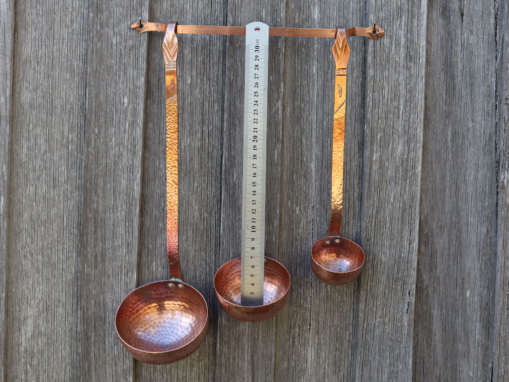 3 Copper Ladles by Weeda, Tasmania