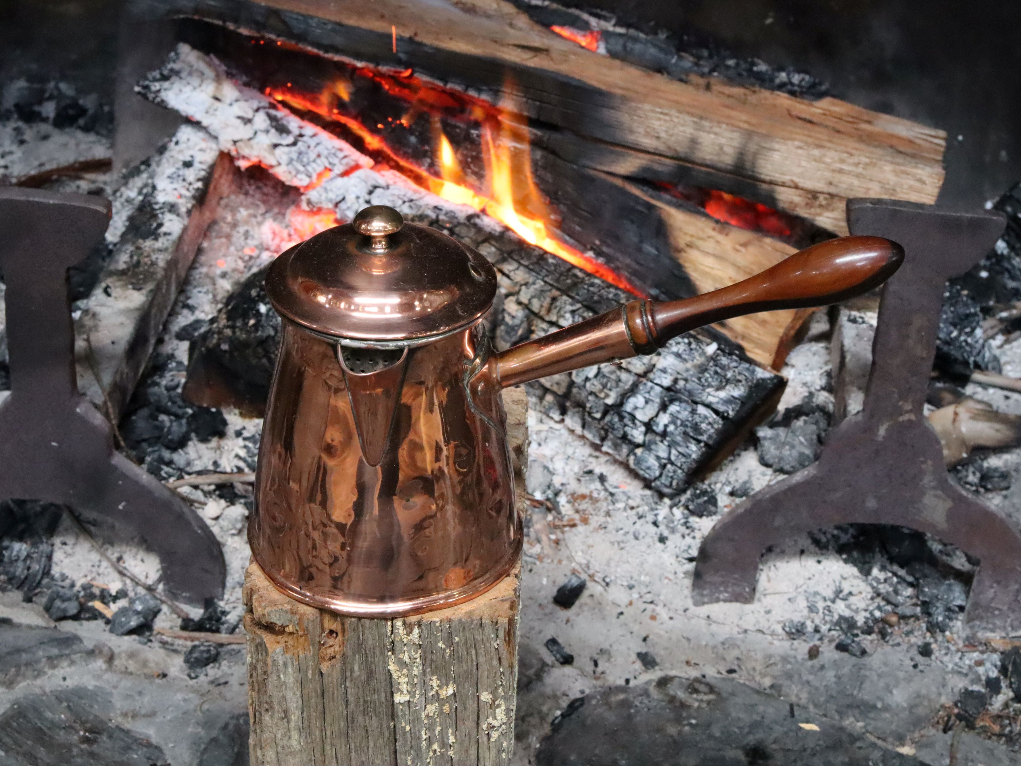 Antique Copper Hot Chocolate Pot