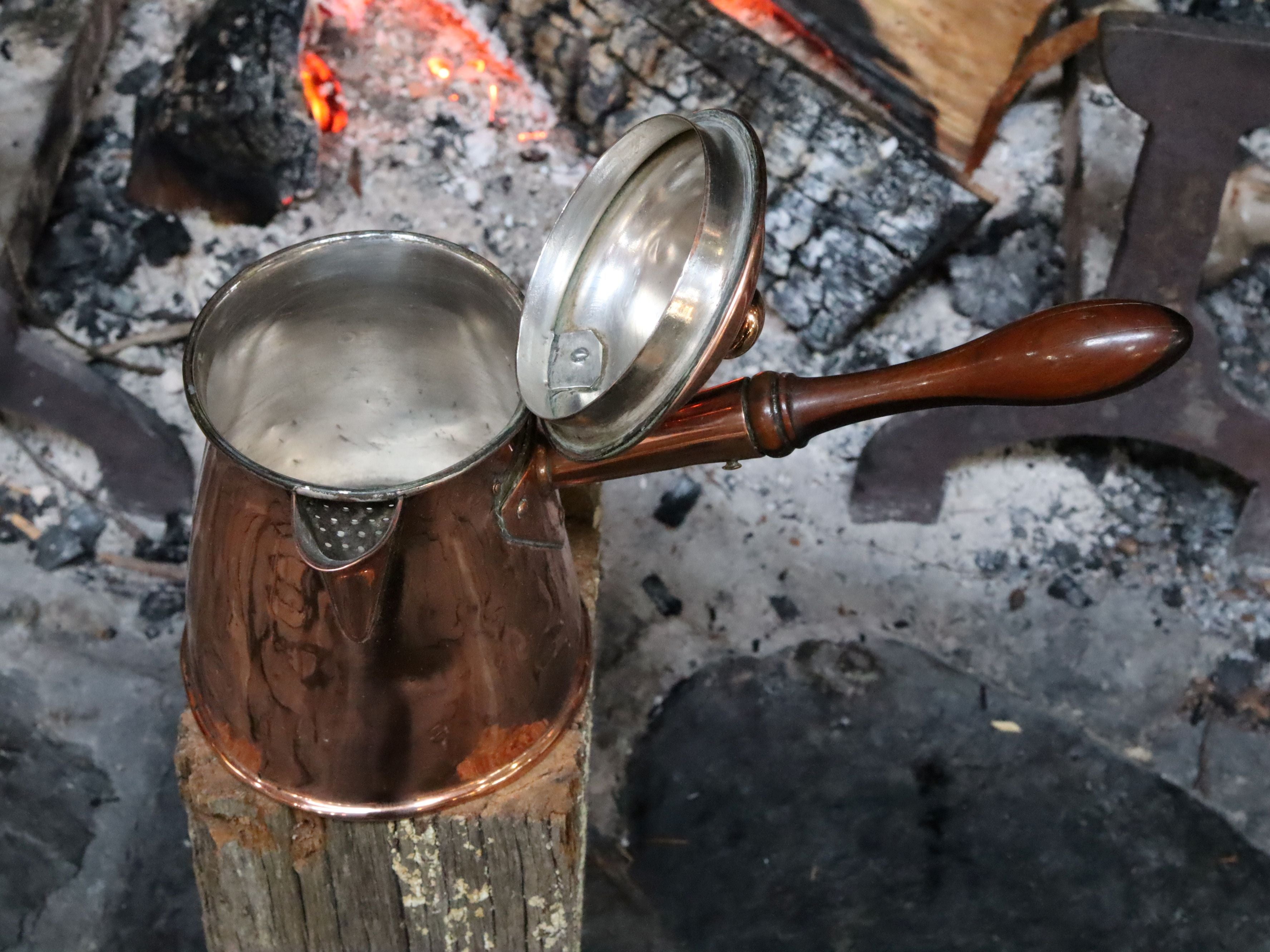 Antique Copper Hot Chocolate Pot