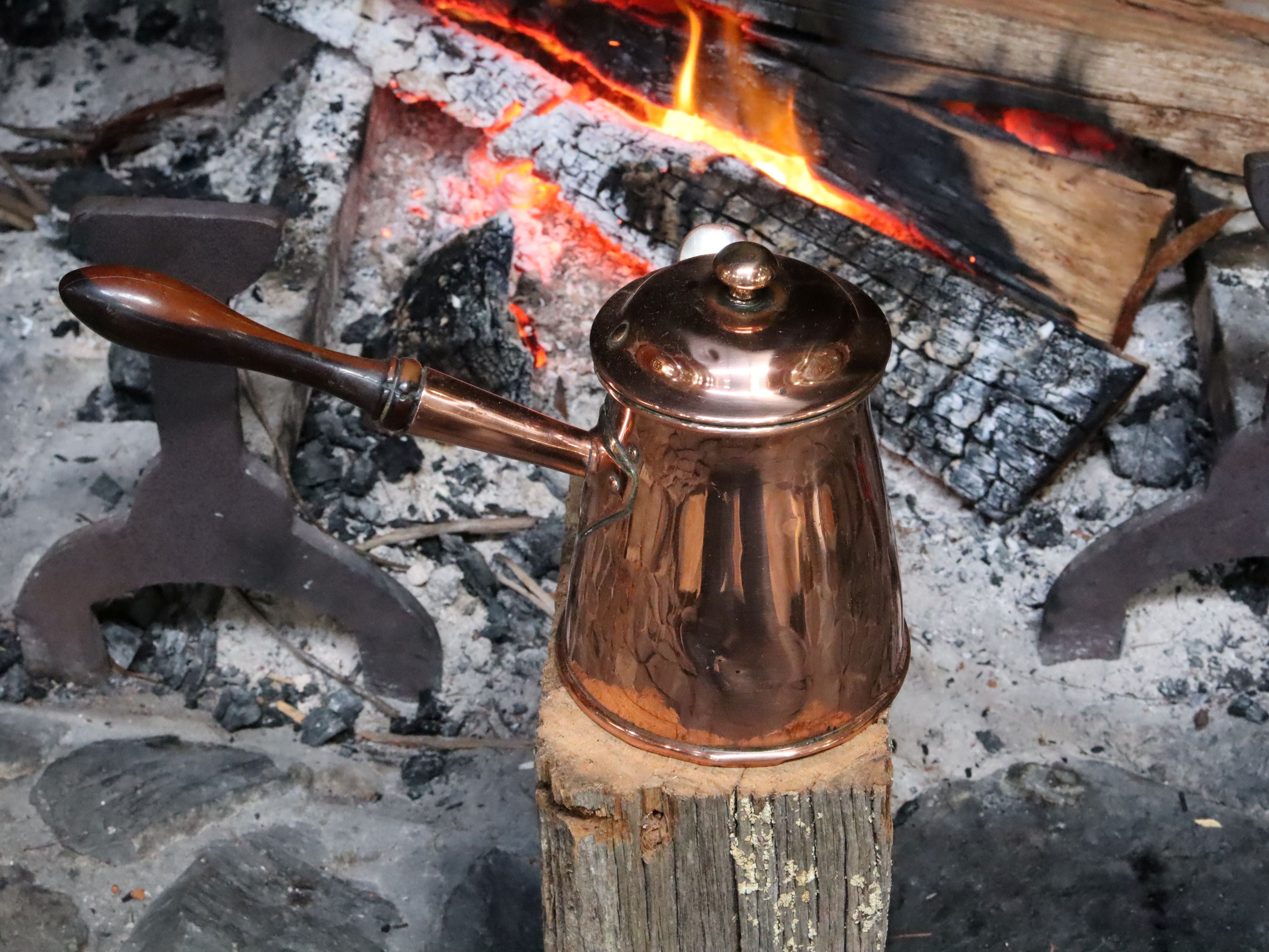 Antique Copper Hot Chocolate Pot
